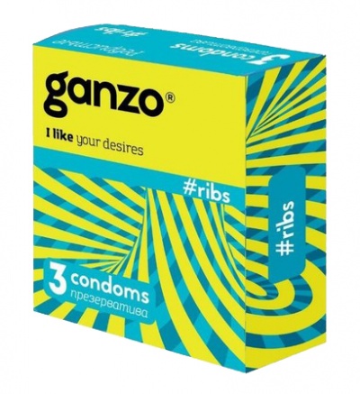 Презервативы Ganzo Ribs ребристые 3 шт.