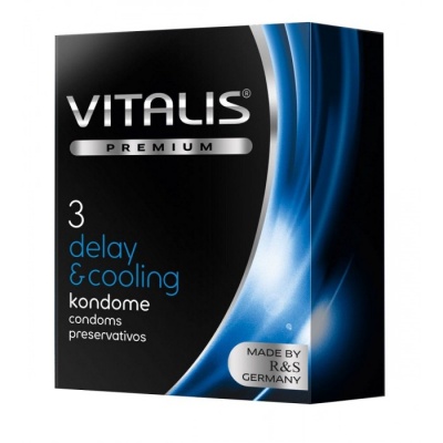 Презервативы Vitalis delay & cooling с охлаждающим эффектом 3 шт.